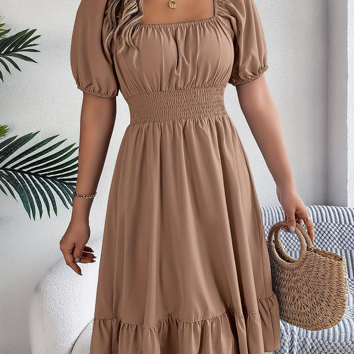 Whitney | Square Neck Ruffled A-Line Dress
