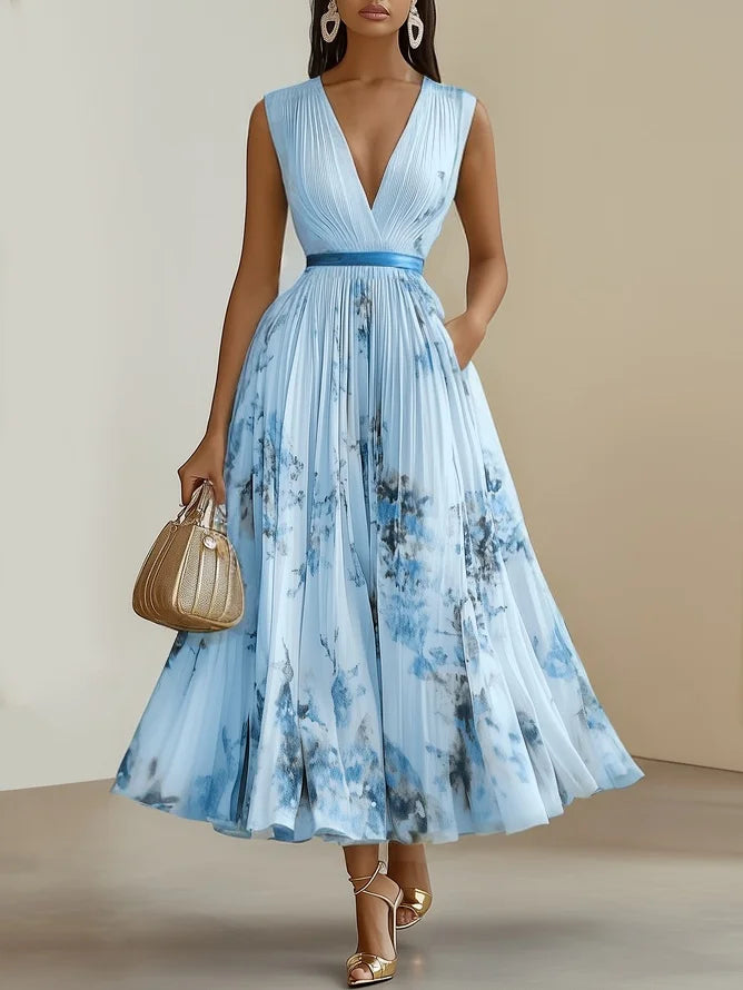 Betty | Elegant Sleeveless Long V-Neck Dress