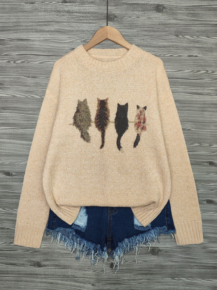 Tamara | Cozy Cat-Print Jumper