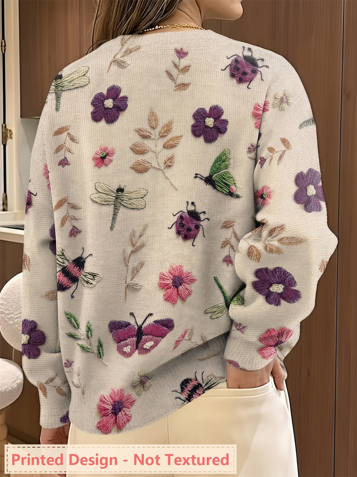 Elsie | Botanical Print Crewneck Jumper