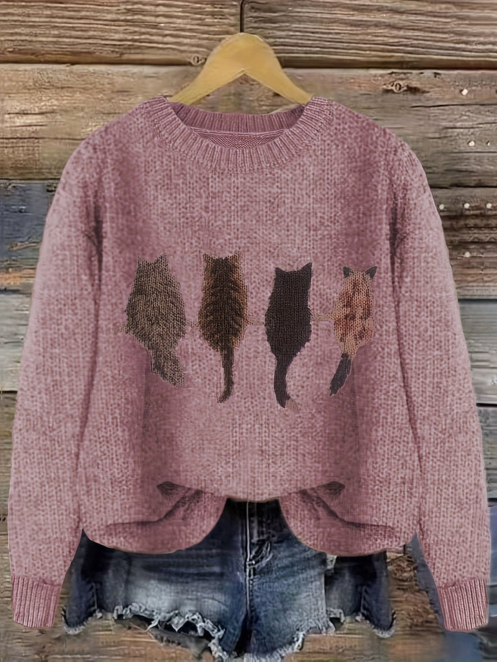 Tamara | Cozy Cat-Print Jumper