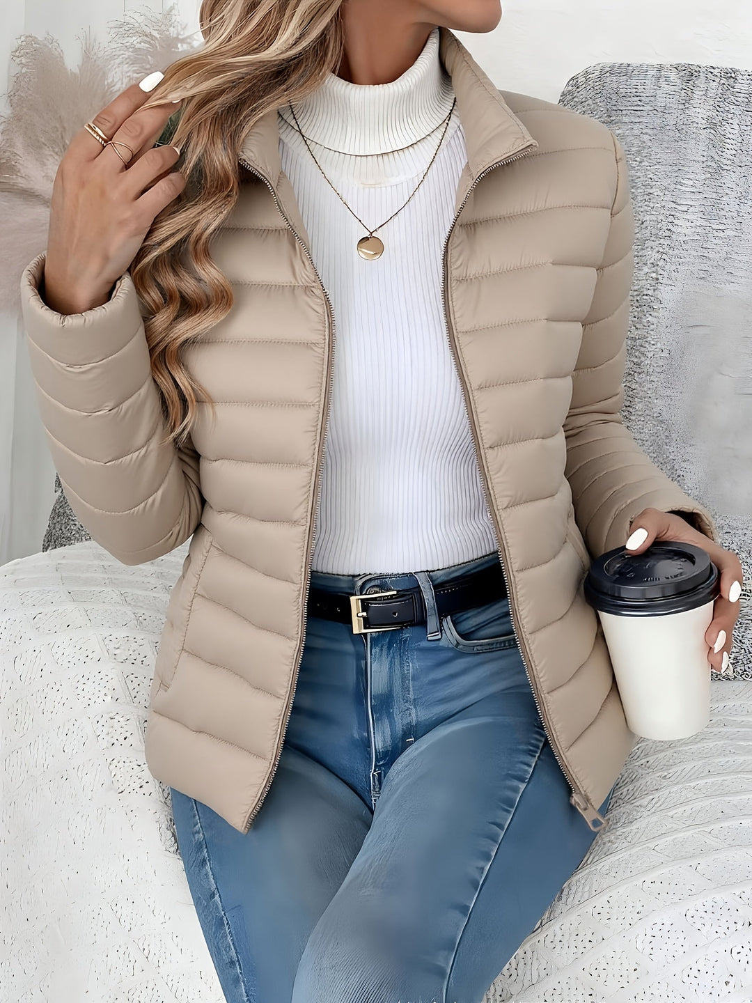 Vivienne | Lightweight Stand-Collar Puffer Jacket