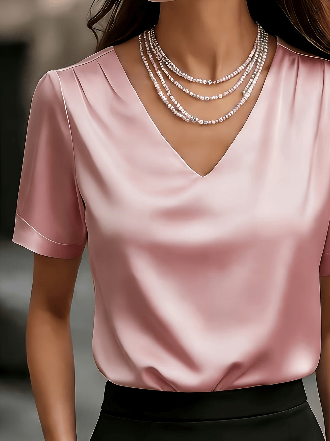 Estelle | Draped V-Neck Blouse