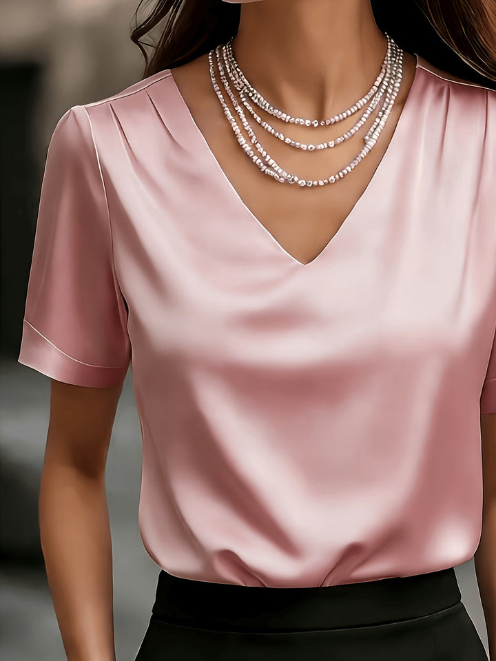 Estelle | Draped V-Neck Blouse