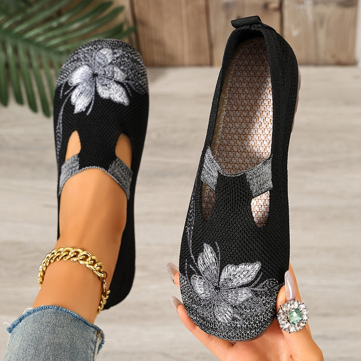 Marjorie | Embroidered Slip-On Flats