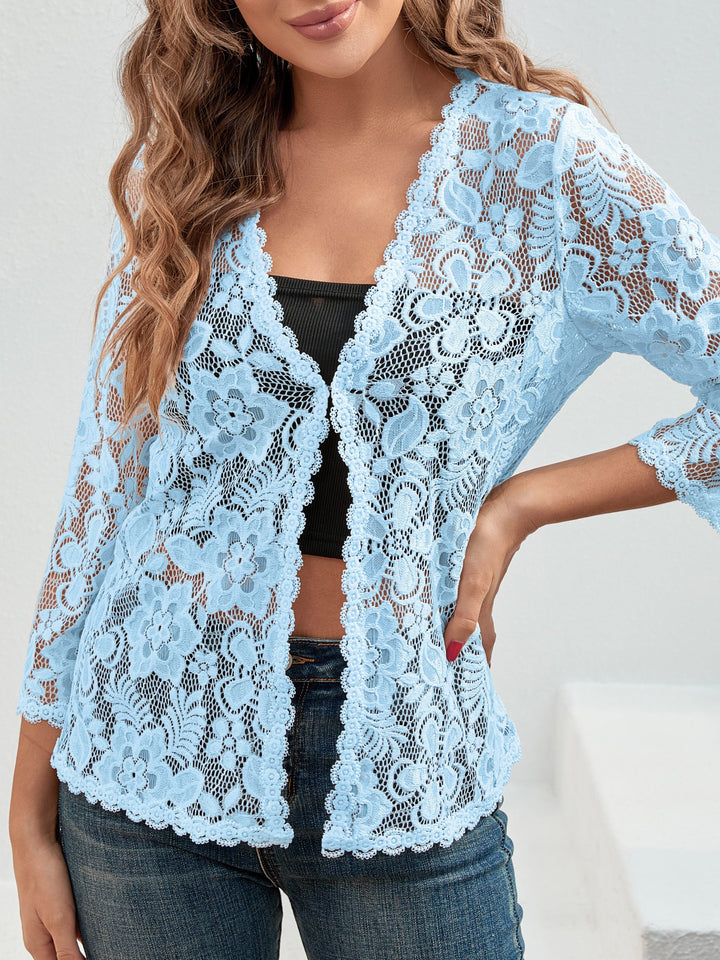 Cassandra | Floral Openwork Cardigan