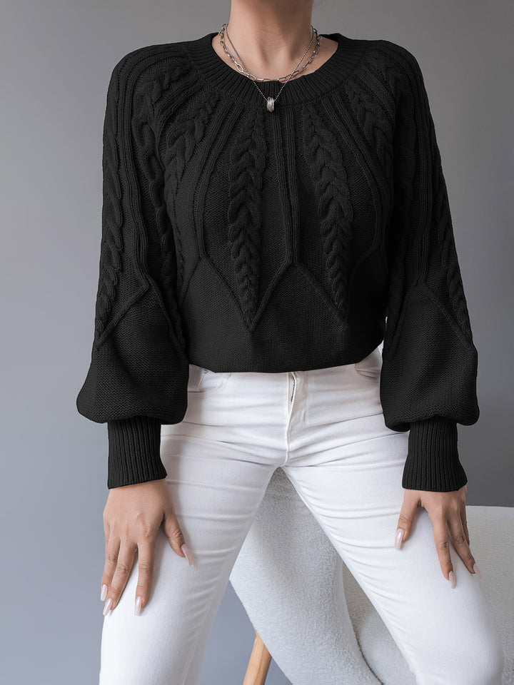 Sabine | Cable-Knit Lantern Sleeve Jumper