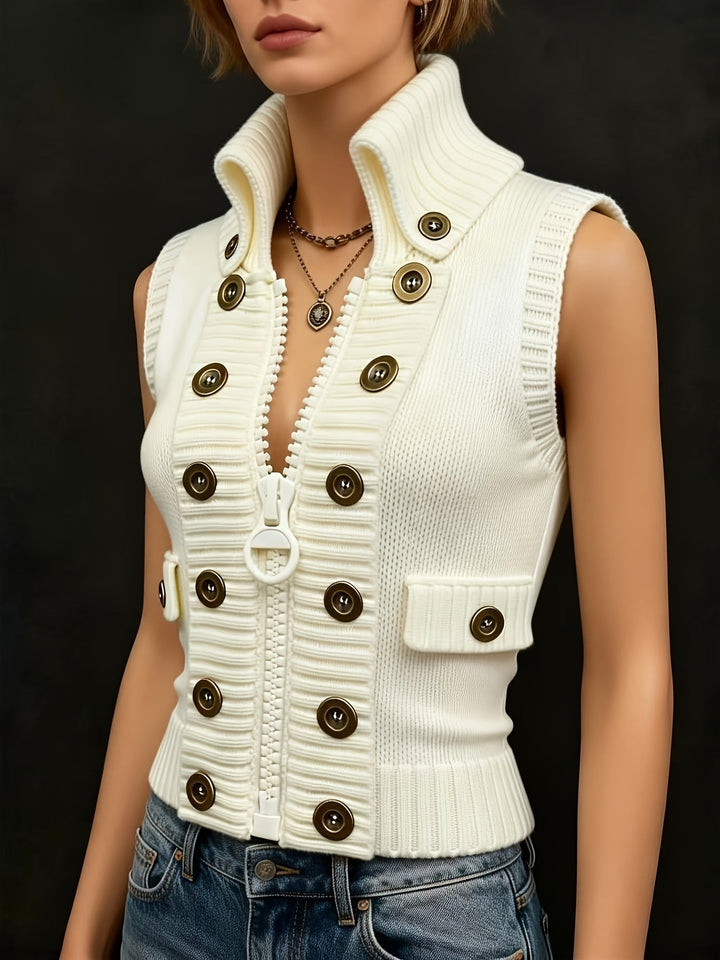 Tessa | High-Collar Zip Vest