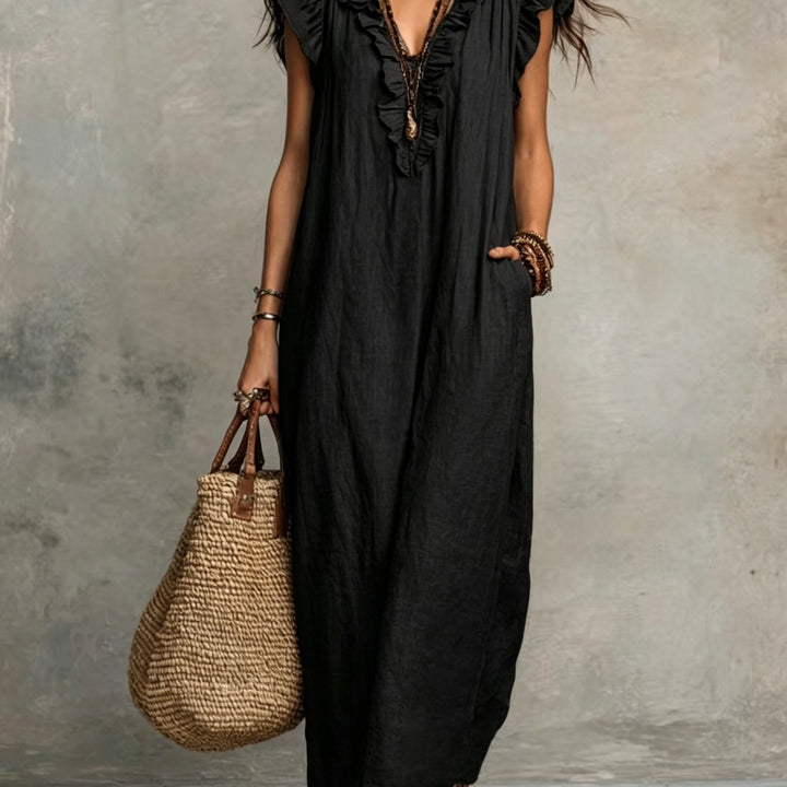 Marisol | Ruffled Bohemian Maxi Dress
