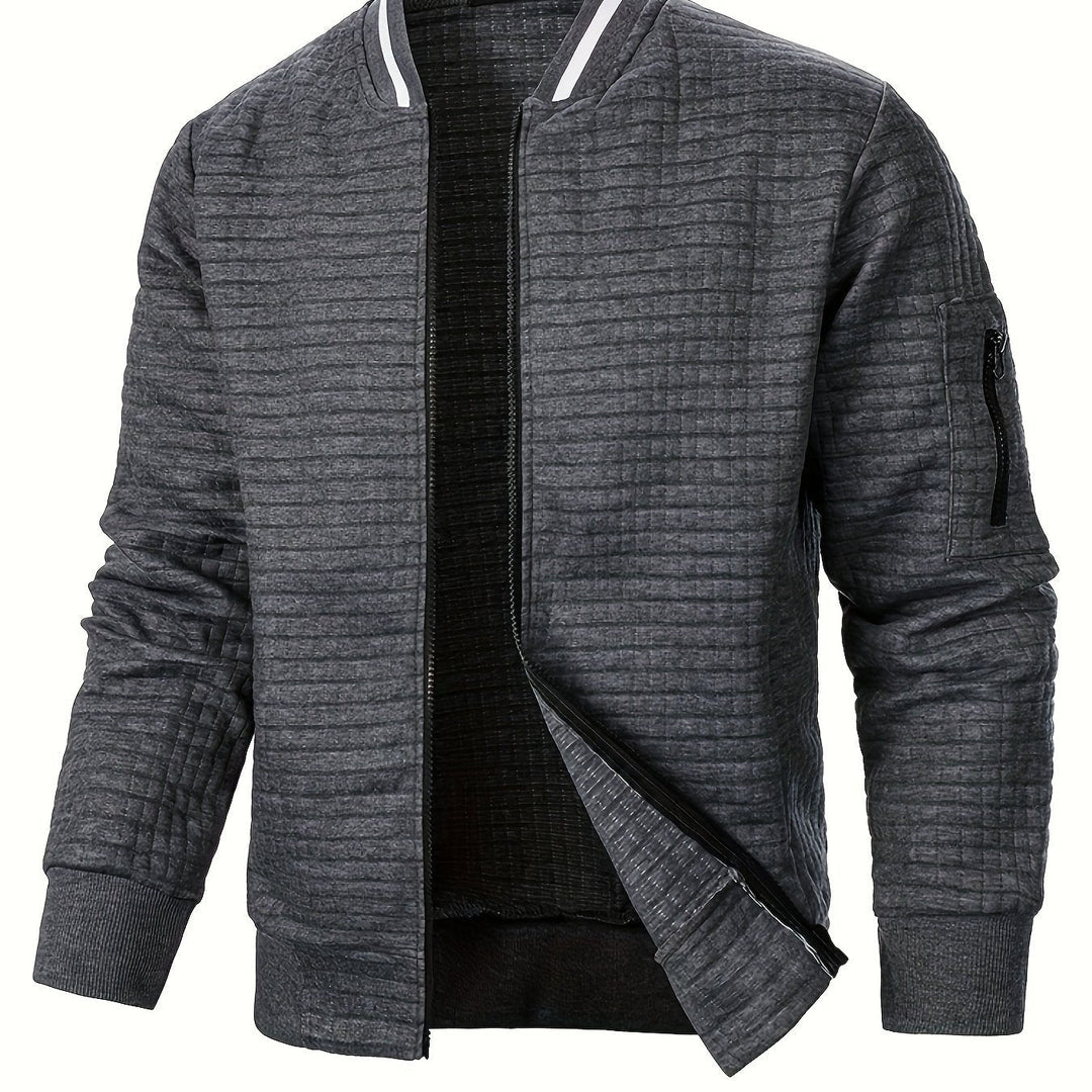 Raymond | Textured Zip-Up Bomber Jacket