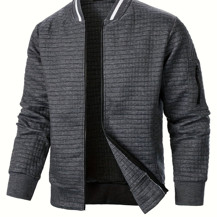 Raymond | Textured Zip-Up Bomber Jacket