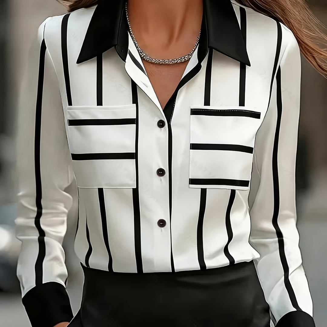 Serena | Contrast Stripe Shirt