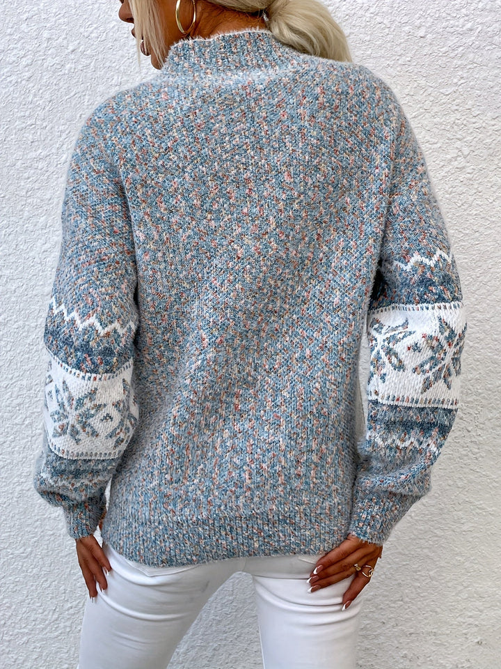 Tamsin | Cozy Snowflake Mock-Neck Jumper