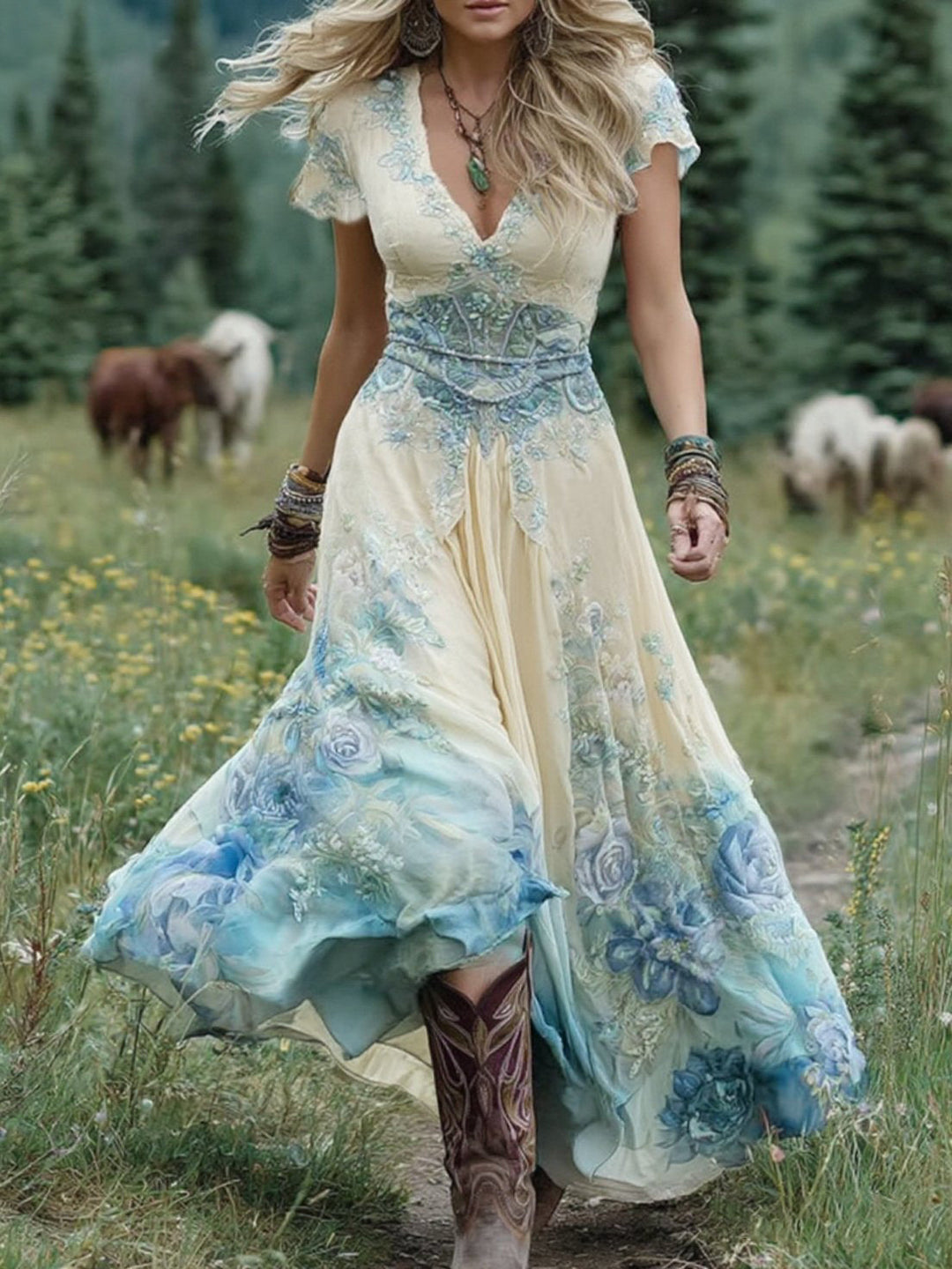 Natalie | Elegant Floral Maxi Dress