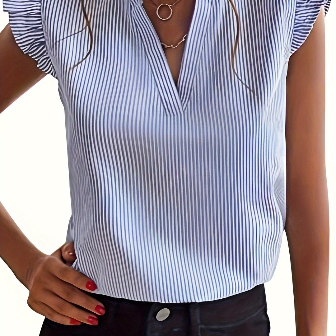Rowan | Ruffle-Sleeve V-Neck Blouse