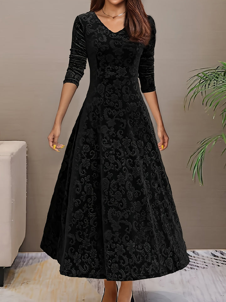 Adeline | Elegant Long-Sleeve Midi Dress