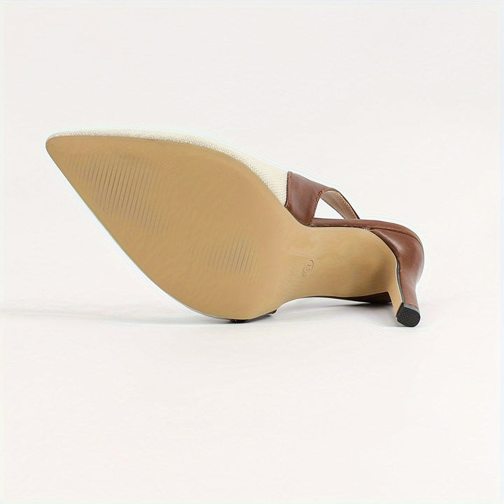 Amelie | Elegant Contrast Slingback Heels