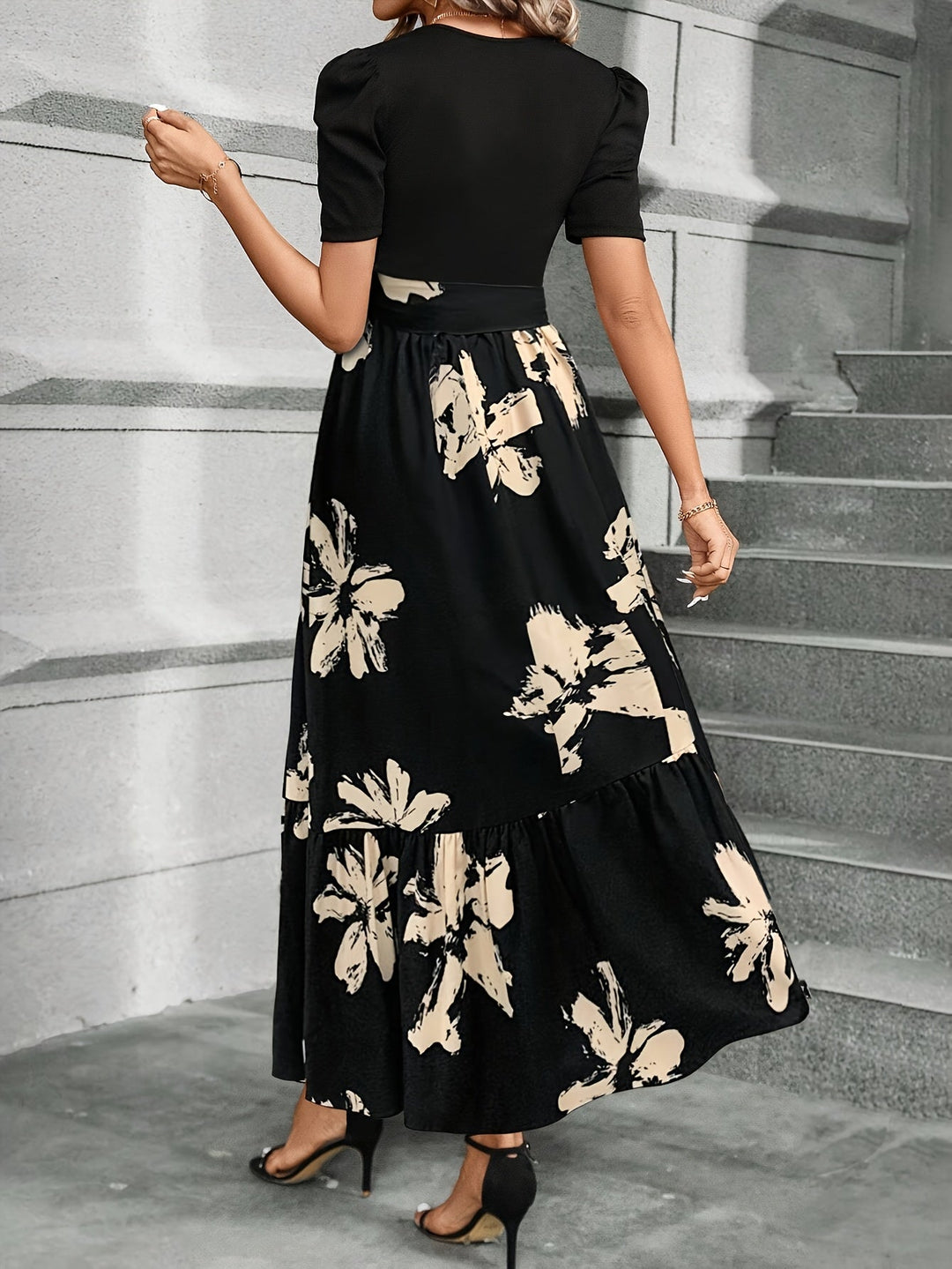 Felicity | Flowing Puff-Sleeve Maxi Dress