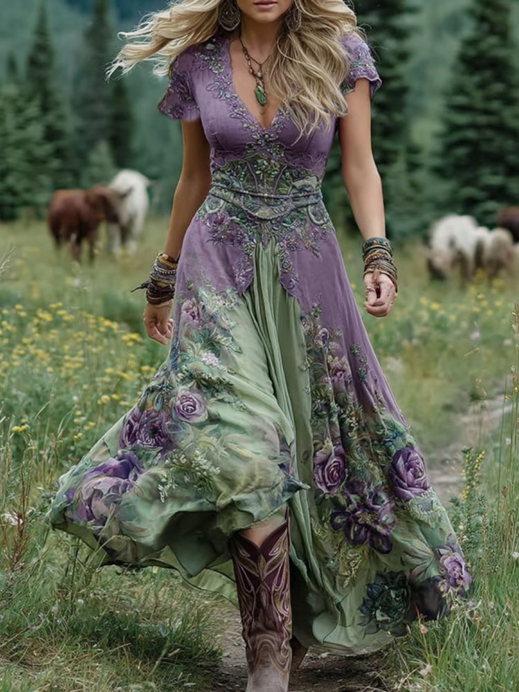 Natalie | Elegant Floral Maxi Dress