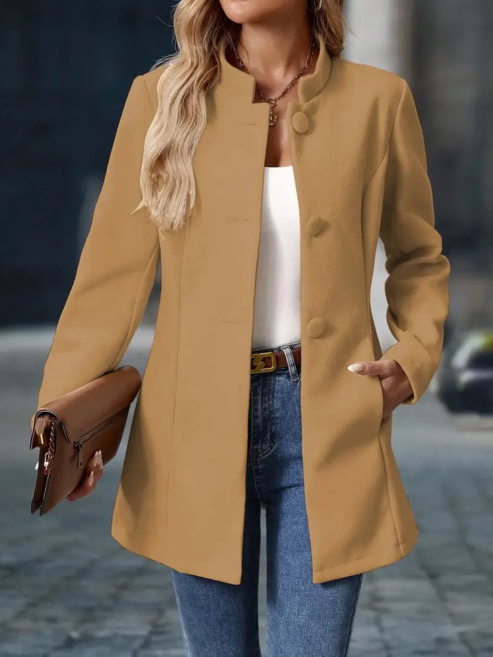 Juliette | Elegant Stand-Collar Button Coat