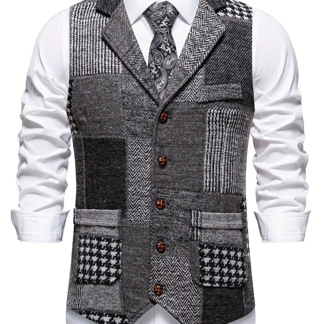 Tobias | Patchwork Tailored Waistcoat