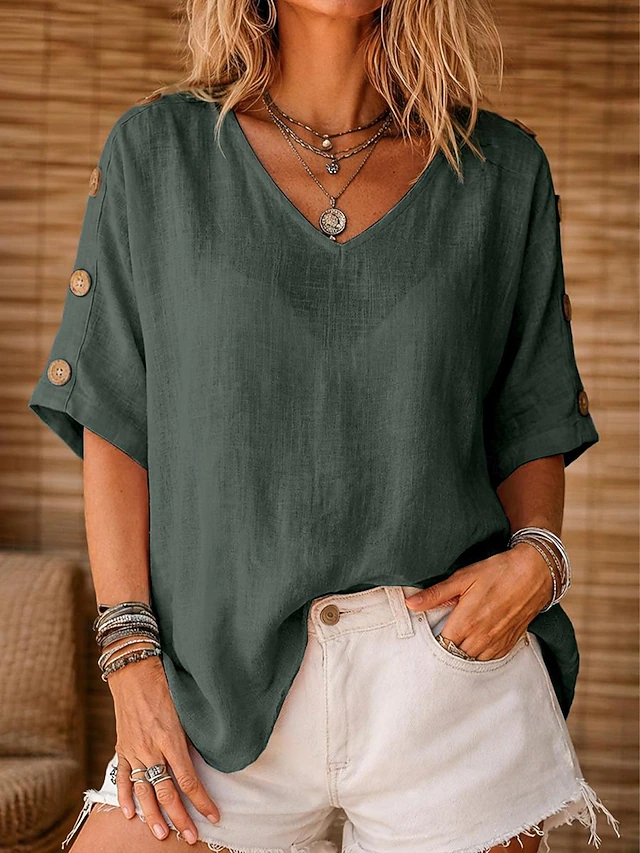 Rosanna | Relaxed Button-Sleeve Blouse