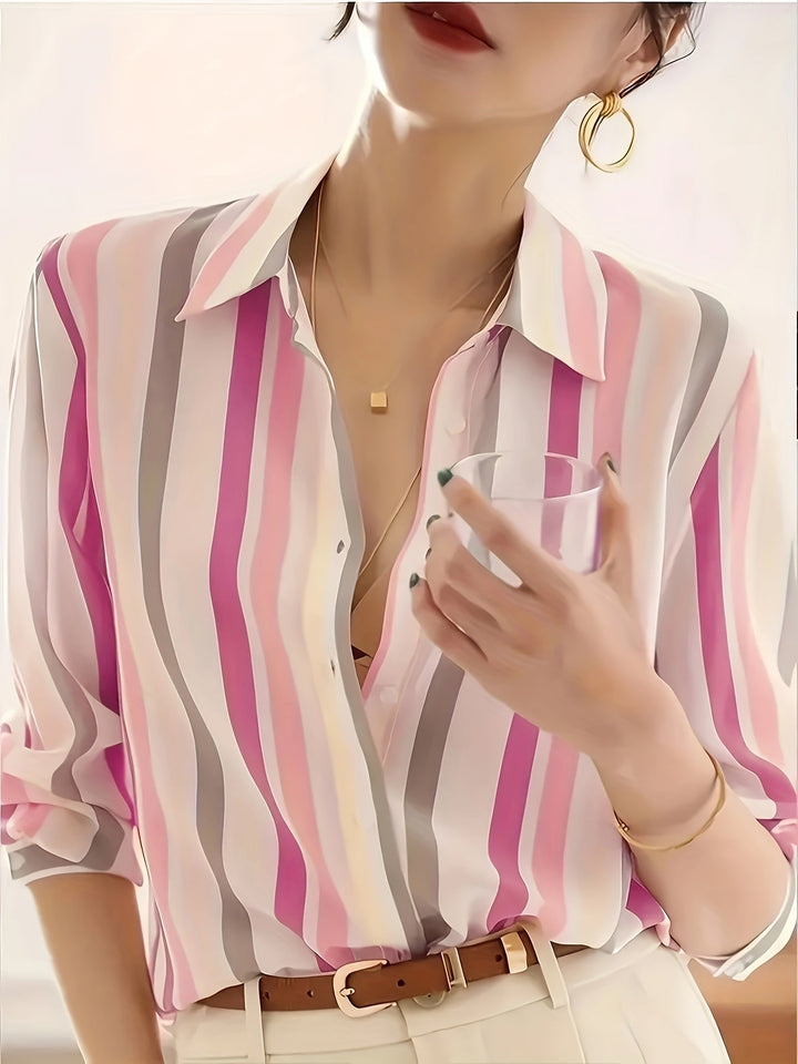 Marcella | Refined Striped Button-Up Shirt