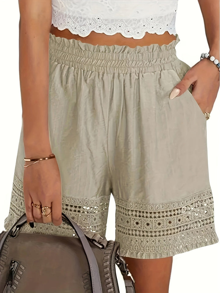 Rosemary | Lace-Trim Paper Bag Shorts
