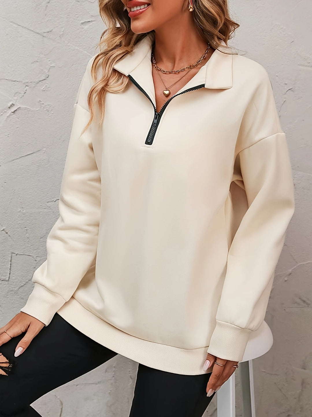 Gwyneth | Relaxed Half-Zip Sweatshirt