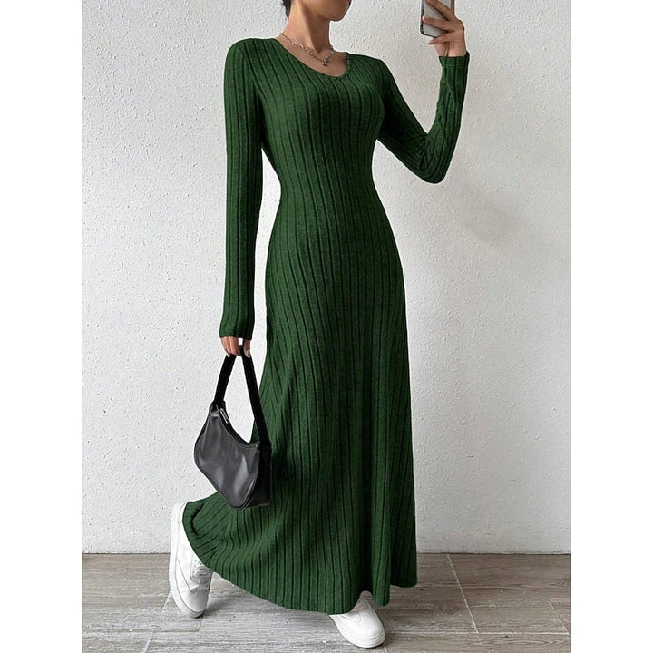 Willa | Ribbed Long-Sleeve Maxi Dress