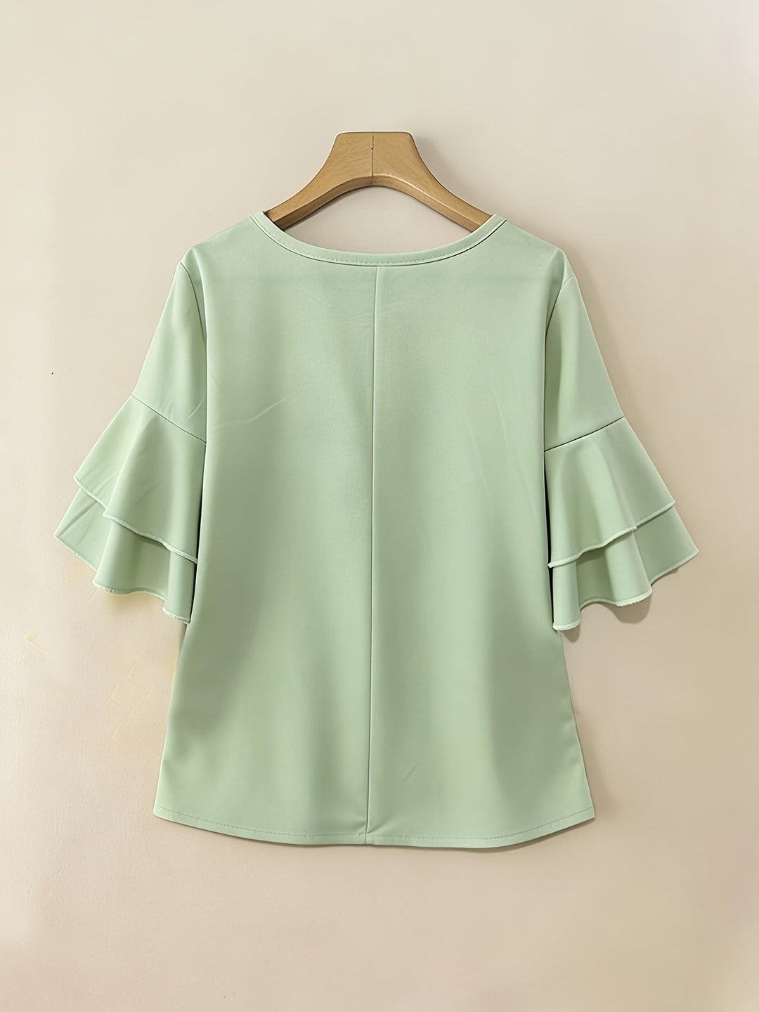 Karen | Flared-Sleeve Pleated Blouse