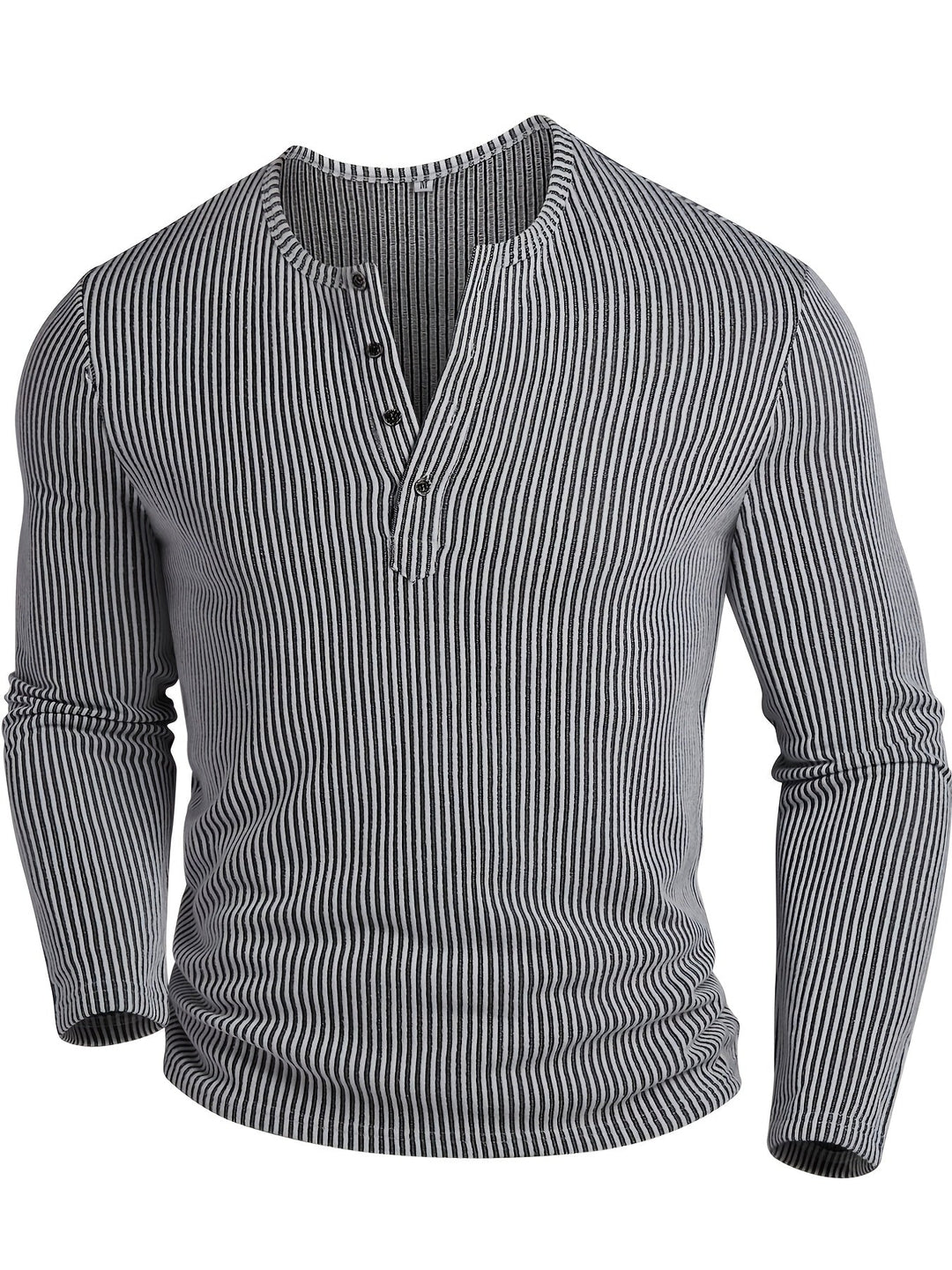 Griffin | Textured Ribbed Henley Shirt