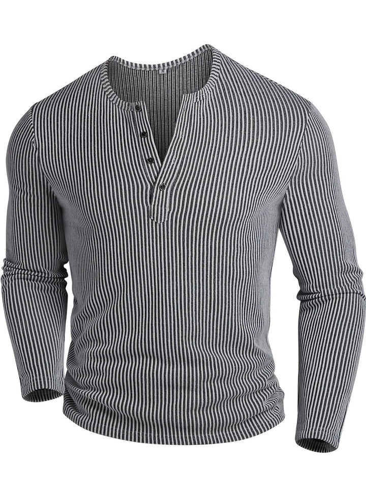 Griffin | Textured Ribbed Henley Shirt