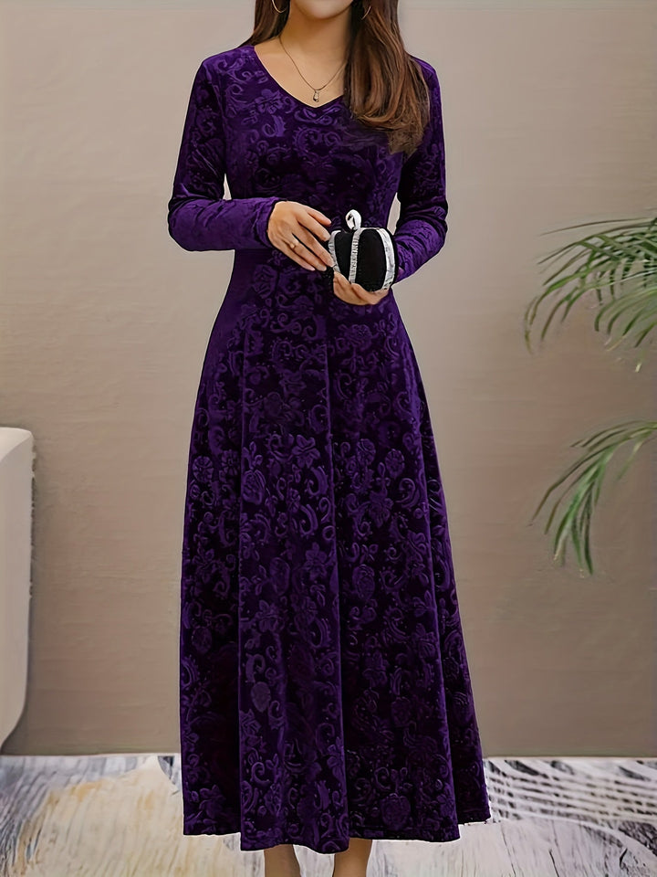 Adeline | Elegant Long-Sleeve Midi Dress