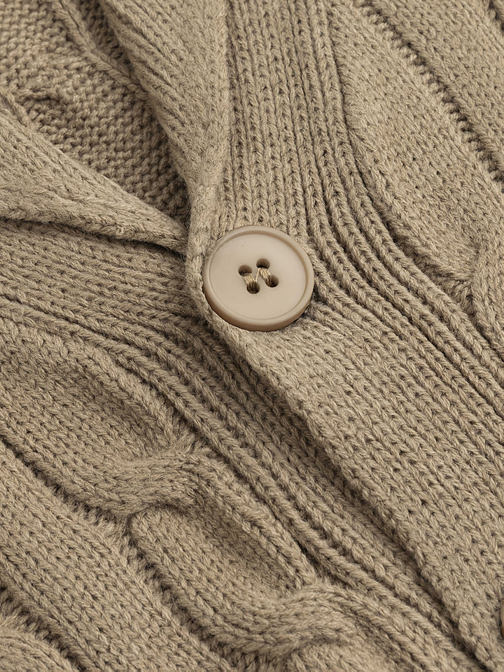 Walter | Shawl Collar Cable Knit Cardigan