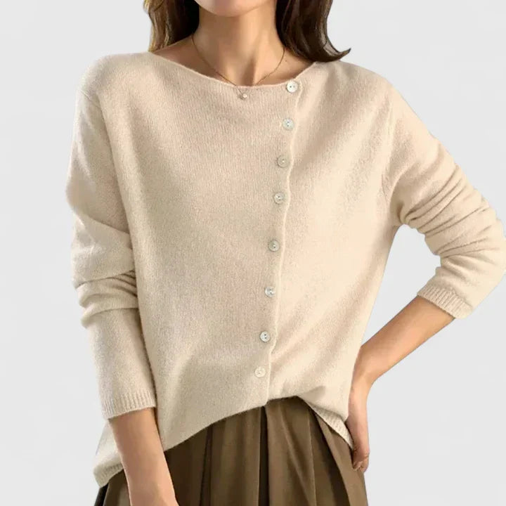 Lorna | Asymmetric Button Cardigan