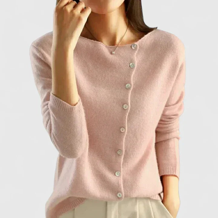 Lorna | Asymmetric Button Cardigan