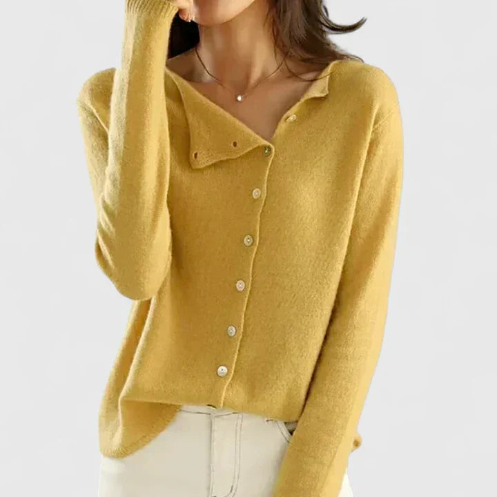 Lorna | Asymmetric Button Cardigan