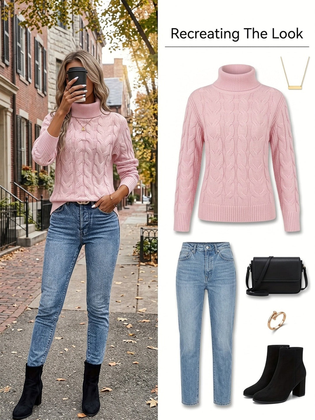 Celeste | Cozy Cable-Knit Turtleneck Jumper