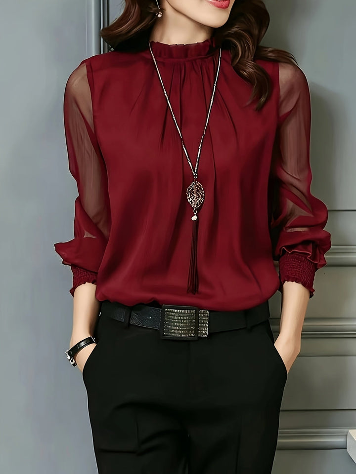 Ophelia | Stand-Collar Long-Sleeve Blouse