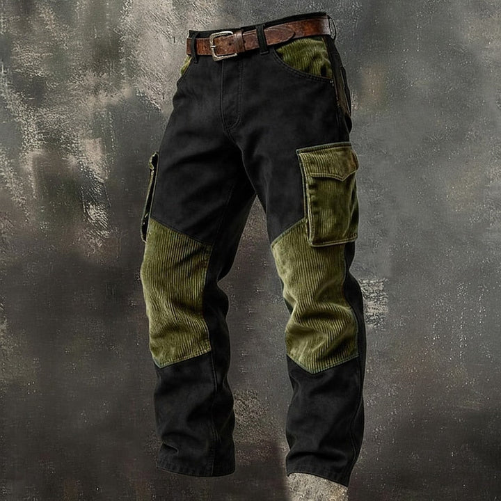 Silas | Rugged Two-Tone Cargo Trousers