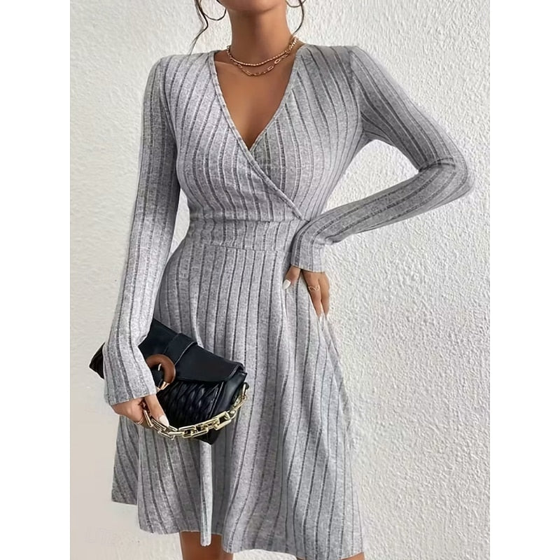 Yvonne | Wrap-Neck A-Line Dress