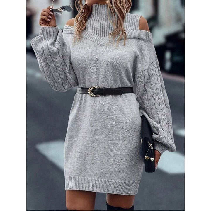 Winifred | Cold-Shoulder Turtleneck Jumper Dress