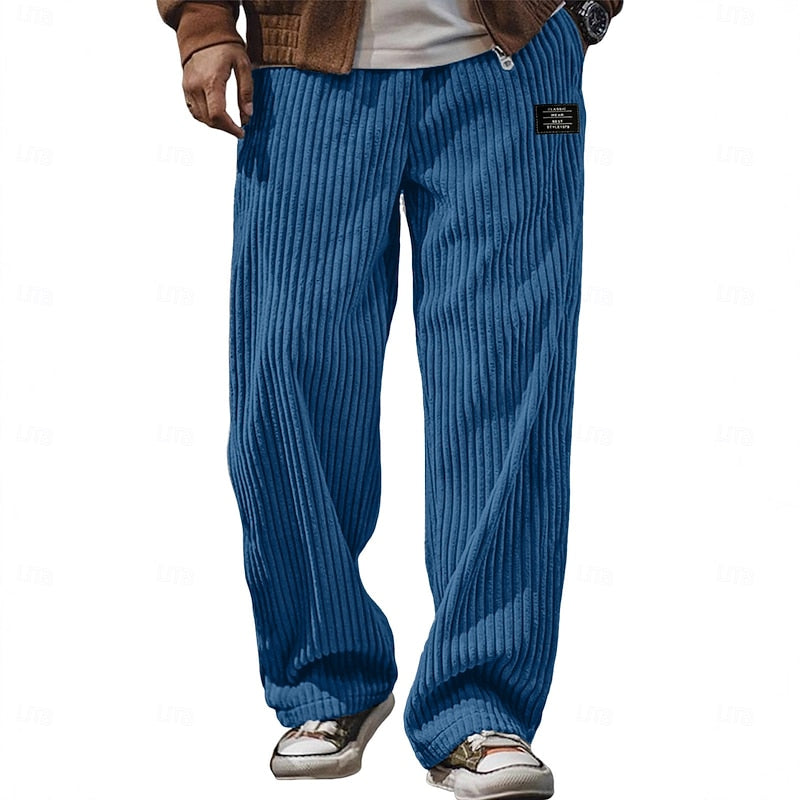 Bryson | Relaxed Ribbed Wide-Leg Trousers