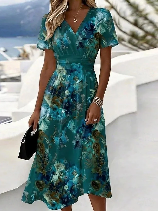 Vera | Flowing Floral Midi Dress