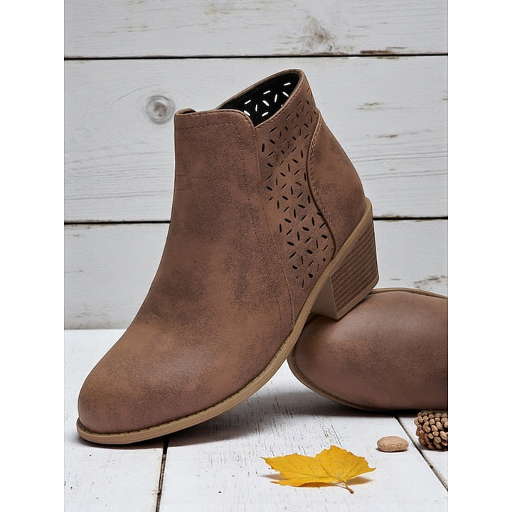 Hollis | Cutout Low-Heel Ankle Boots