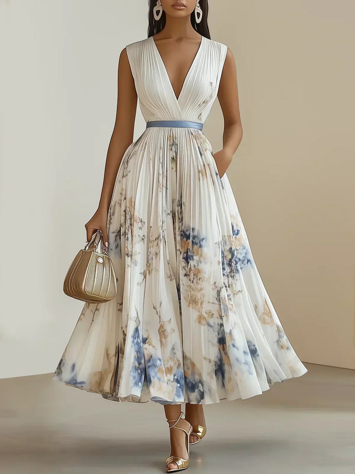 Betty | Elegant Sleeveless Long V-Neck Dress