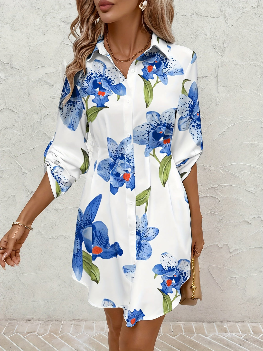 Josie | Floral Button-Front Shirt Dress