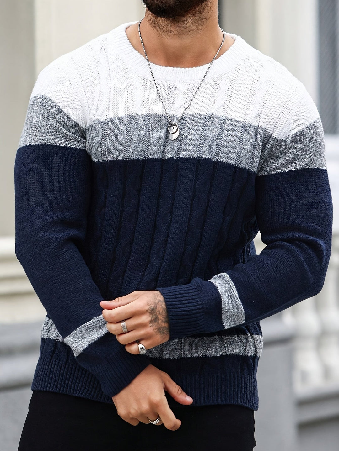 Nolan | Textured Cable-Knit Jumper