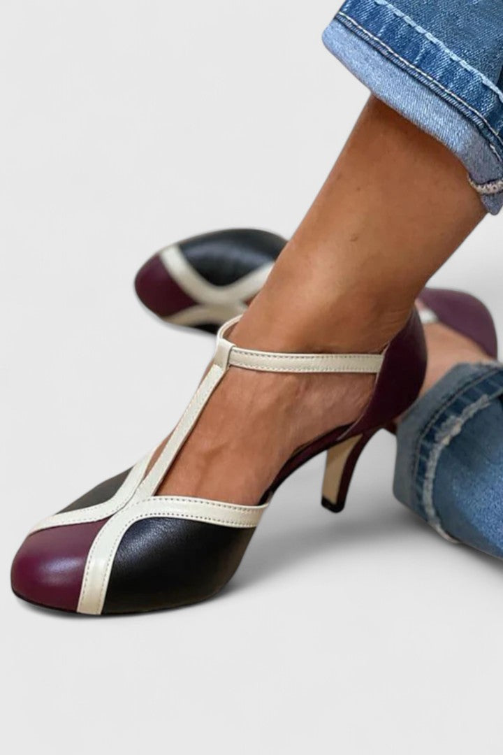 Rachel | Comfortable Color Block Heels